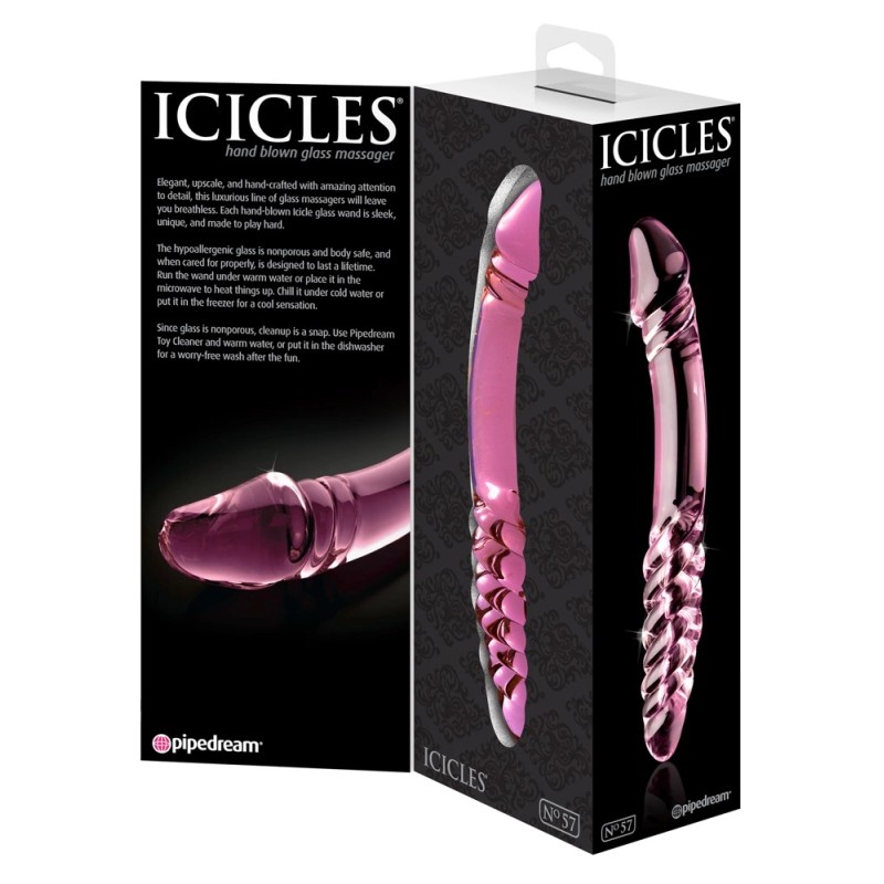 Icicles - Szklane Dildo Z Dwoma Innymi Końcówkami